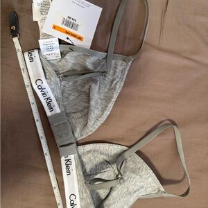 Calvin Klein gray Bralette (S) and padded black sports bra (M) combo